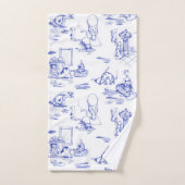 Blue Willow Kitty Cat Bad Toile Badhandtuch Set (Handtuch)