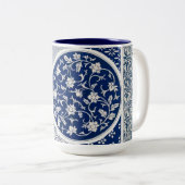 Blue Willow Ming Dynastie China Botanisch Zweifarbige Tasse (VorderseiteRechts)