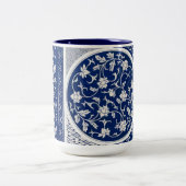 Blue Willow Ming Dynastie China Botanisch Zweifarbige Tasse (Mittel)
