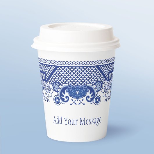 Blue Willow Paper Cups Pappbecher