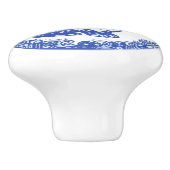 Blue Willow Pattern Rabbit Niedliche Gesichter rec Keramikknauf (Seitenansicht)