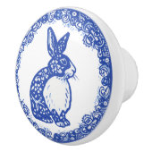 Blue Willow Pattern Rabbit Niedliche Gesichter rec Keramikknauf (Rechts)