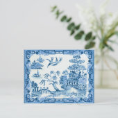 Blue Willow Poatcard Postkarte (Stehend Vorderseite)