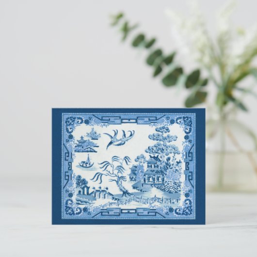 Blue Willow Postkarte (Stehend Vorderseite)