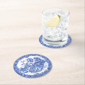 Blue Willow Rabbit Island Antiquitätenmuseum Runder Pappuntersetzer (Vor Ort)