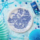 Blue Willow Rabbit Island Whimsical Classic Art Pappteller (Party)