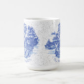 Blue Willow Rabbit Island Whimsical Crackle Look Kaffeetasse (Mittel)
