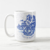 Blue Willow Rabbit Island Whimsical Crackle Look Kaffeetasse (Links)