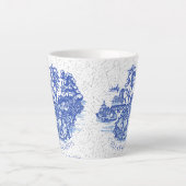 Blue Willow Rabbit Island Whimsical Crackle Look L Milchtasse (Vorderseite)