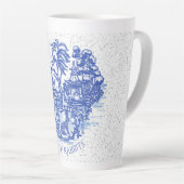 Blue Willow Rabbit Island Whimsical Crackle Look Milchtasse (Rechte Ecke)