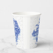 Blue Willow Rabbit Island Whimsical Crackle Look Pappbecher (Rechts)