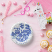 Blue Willow Rabbit Island Whimsical Crackle Look Pappteller (Party)