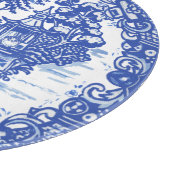 Blue Willow Rabbit Island White Whimsical Toile Schneidebrett (Ecke)