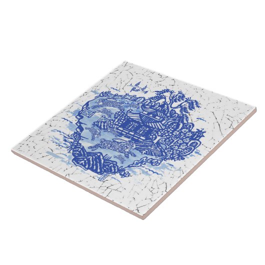Blue Willow Rabbit Isle Willow Antiquitäten Kunst, Fliese (Seite)
