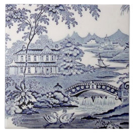 Blue Willow Repro 1899 English Viktorianisch Tile Fliese