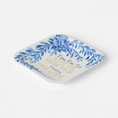 Blue willow Rose bridge Tea Time Pappteller (Gewinkelt)