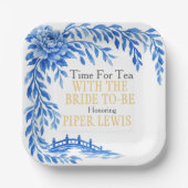 Blue willow Rose bridge Tea Time Pappteller (Vorderseite)
