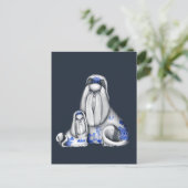Blue Willow Shih Tzus Postcard Postkarte (Stehend Vorderseite)