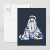 Blue Willow Shih Tzus Postcard Postkarte (Vorne/Hinten)