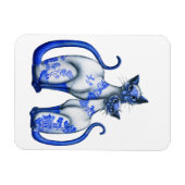 Blue Willow Siamese Cats Magnet (Horizontal)
