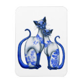 Blue Willow Siamese Cats Magnet (Vertikal)