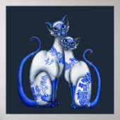 Blue Willow Siamese Cats Poster (Vorne)