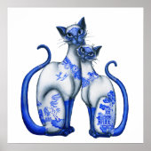 Blue Willow Siamese Cats Poster (Vorne)