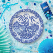 Blue Willow Squirrel Bird Fox Asian Temple Garden Pappteller (Party)