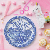 Blue Willow Squirrel Bird Fox Asian Temple Garden Pappteller (Party)