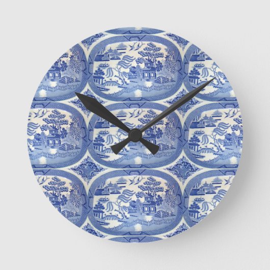 Blue Willow Tim - Perfect Accent for Kitchens Runde Wanduhr (Vorderseite)