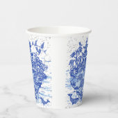 Blue Willow Turtle Tortoise Garden Whimsical Pappbecher (Links)