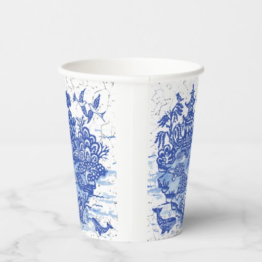 Blue Willow Turtle Tortoise Garden Whimsical Pappbecher (Rechts)