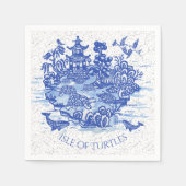 Blue Willow Turtle Tortoise Garden Whimsical Serviette (Vorderseite)