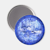 "Blue Willow World" ~ 3" Round Magnet (Vorderseite/Rückseite)