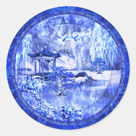 "Blue Willow World" Art Stickers (Vorderseite)