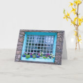 Blue Window Box mit Blume Fotografie Karte (Gelbe Blume)