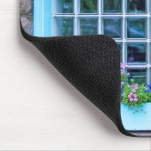 Blue Window Box mit Blume Fotografie Mousepad (Ecke)