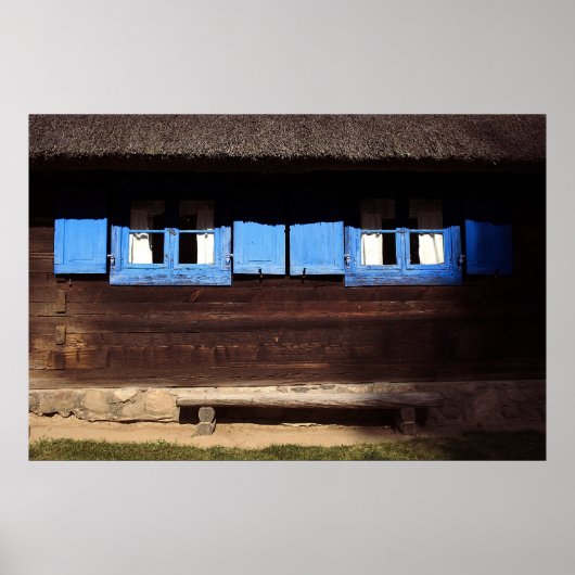 Blue Window Shutters - Poster (Vorne)