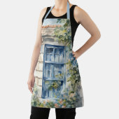 Blue Window Stone Wall Cottage Vines Schürze (InSitu)