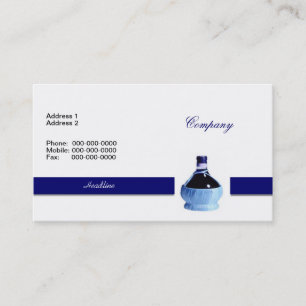 Blue Wine Bottle Business Card Visitenkarte