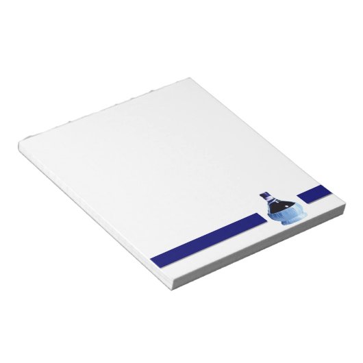 Blue Wine Flasche Notepad Notizblock (angewinkelt)