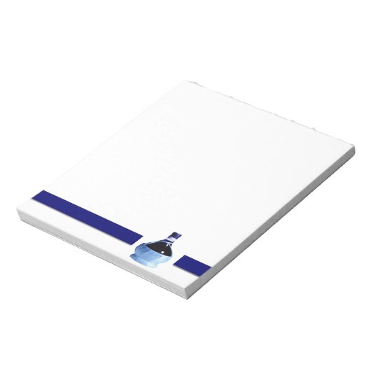 Blue Wine Flasche Notepad Notizblock (Rotiert)