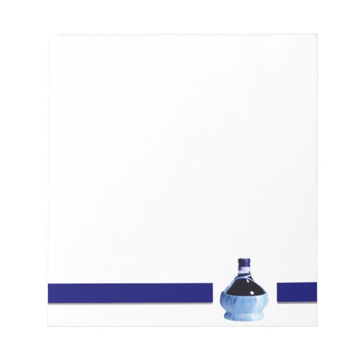 Blue Wine Flasche Notepad Notizblock (Vorderseite)