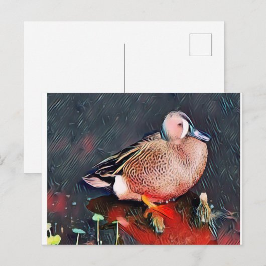 Blue Wing aquamarin Postkarte (Vorne/Hinten)