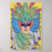 Blue Wing Mardi Gras Mask Poster (Vorne)