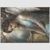 Blue Winged Angel Romantic Vintage Art Decoupage Seidenpapier (Vorderseite)