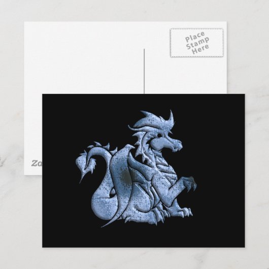 Blue Winged Dragon Postcard Postkarte (Vorne/Hinten)