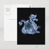 Blue Winged Dragon Postcard Postkarte (Vorne/Hinten)