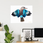 Blue Winged Kookaburra Print Poster (Heimbüro)