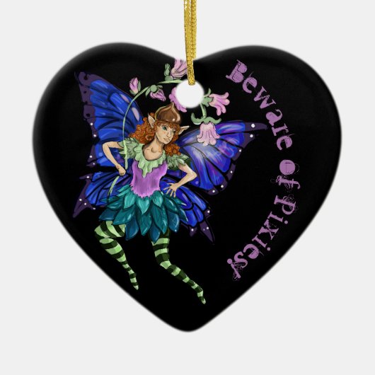 Blue Winged Pixie Keramik Ornament (Vorne)